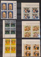 Liechtenstein 6 Viererblocks Bogenrand Trachten / MNH **