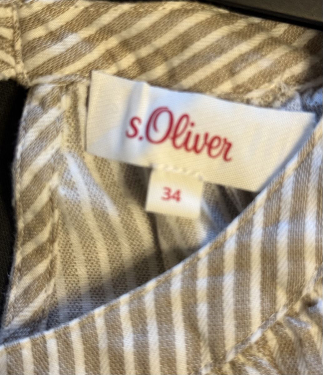 S.Oliver Camicette: s.Oliver Bluse gestreift beige weiss Grösse 34 – Usato da Koppigen venduto da Landhaus 2