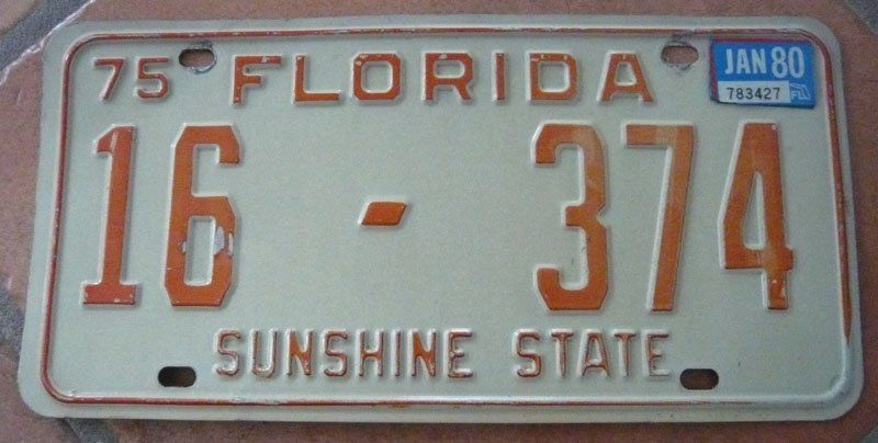 Insegne: USA Florida Auto-Nummer / Kontroll-Schild – Usato da Ruggell venduto da Dolce9