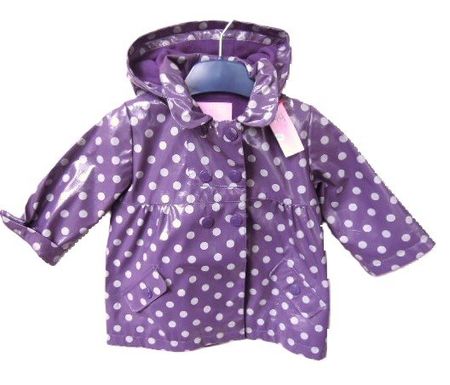 Gr. 68/74 Regenjacke Übergang violett Punkte wärmeres Futter