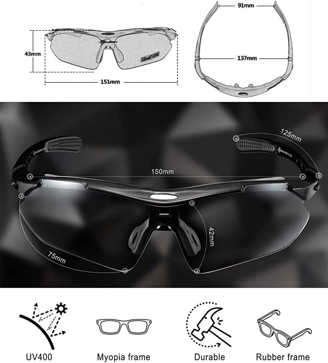 Occhiali & Lenti: Polarisierte Sonnenbrille mit 5 Wechselgläser – Nuovo e nell'imballaggio originale da Châtelaine venduto da topshop.switzerland 4