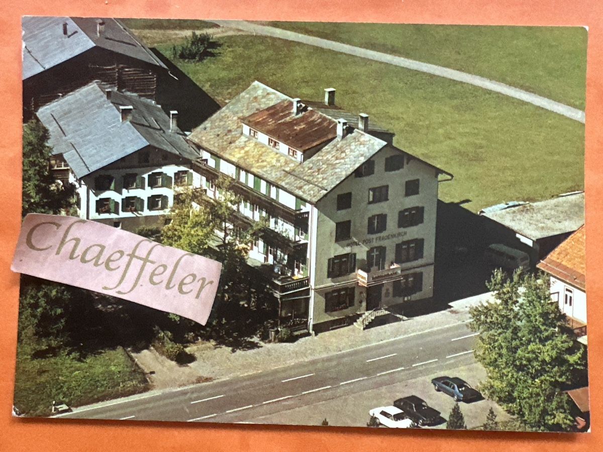 Cartoline postali: Ansichtskarte Hotel Restaurant POST Davos-Frauenkirch  – Usato da Zürich venduto da Chaeffeler