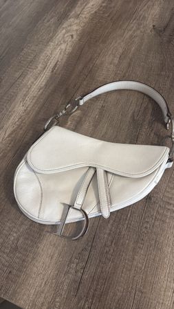 Sac saddle Dior blanc cuir 