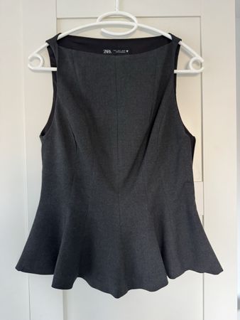 Elegante Zara Weste/Top, Grau, Grösse S – Herbst Chic!