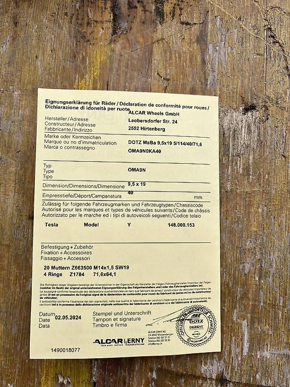 Tesla Pneumatici & Ruote complete: DOTZ Marinabay 9.5x19ET40 Tesla – Nuovo (secondo la descrizione) da Roggliswil venduto da Marla1 4