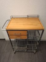 Küchen-Gestell / Rollwagen mit Holzplatte und Schubladen