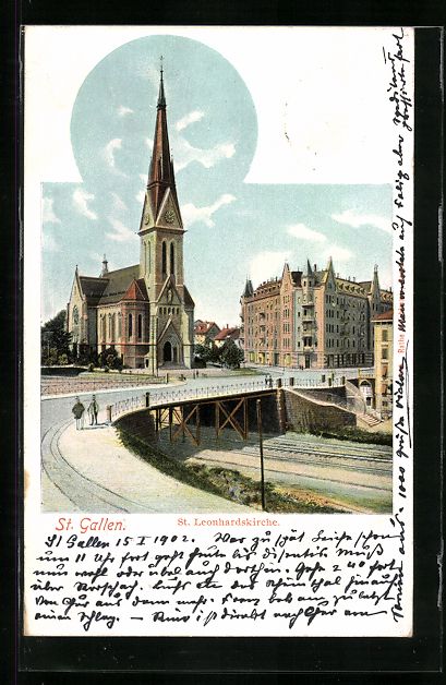 Cartes postales: St. Gallen, St. Leonhardskirche und Br – D'occasion à Berlin par bartko-reher