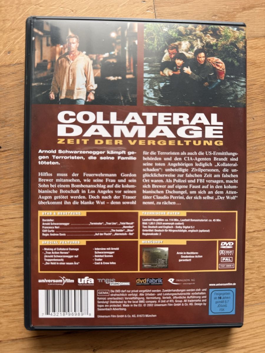 Tutti i DVDs: Collateral Damage (2002) DVD Arnold Schwarzenegger – Usato da Kölliken venduto da nerdorado 1
