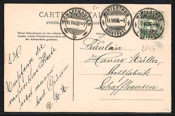 Cartoline postali: Winterthur, vier Ansichten des Walke Wei – Usato da Berlin venduto da bartko-reher 1