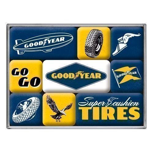 Calamite: 9-TLG MAGNET-SET-GOODYEAR-LOGOS – Nuovo e nell'imballaggio originale da Rupperswil venduto da big-one-sale