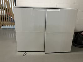 Modernes Sideboard Hochglanz Weiss 100 cm