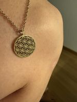 Goldene Halskette mit Lebensblume, neuwertig!