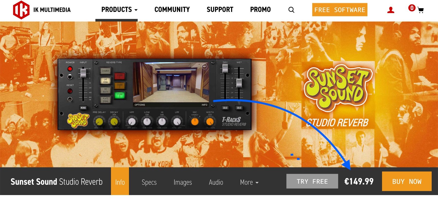 Software: IK MULTIMEDIA T-RackS 5 Sunset Sound Studio Reverb Plugin – Gebraucht aus Emmen von babmusician