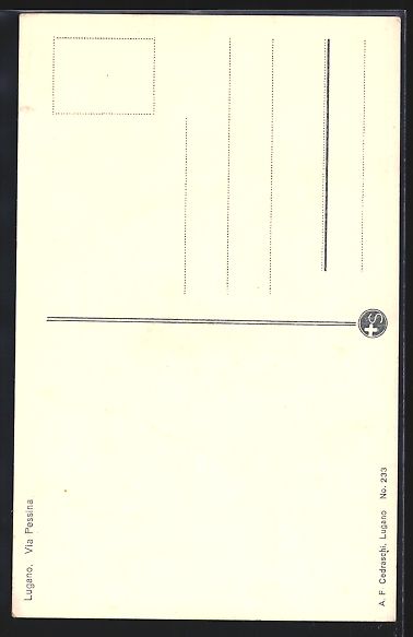 Cartoline postali: AK Lugano, Via Pessina – Usato da Berlin venduto da bartko-reher 1