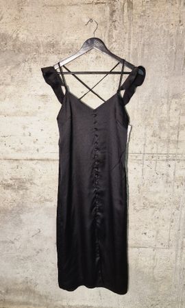 Elegantes, schwarzes Sommerkleid mit Knöpfen, Grösse S neu!