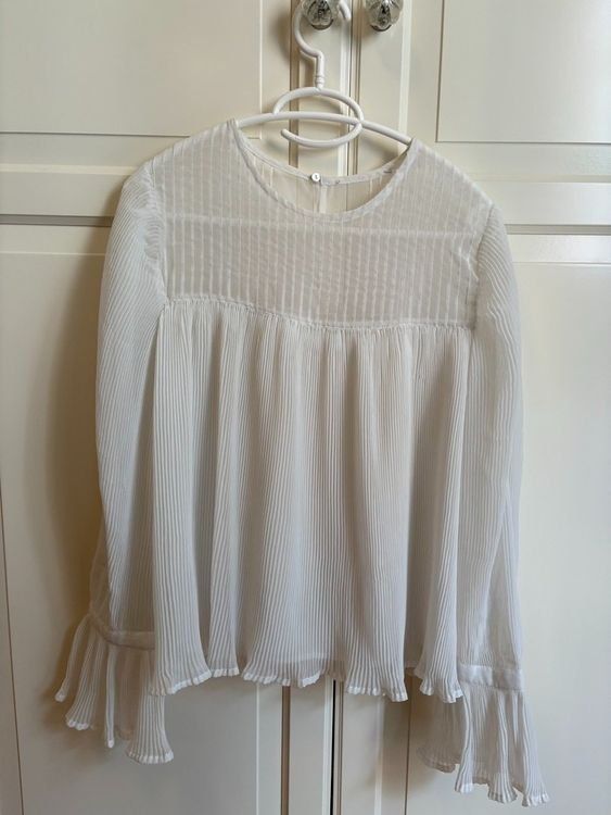 Zara Camicette: Weisse Bluse mit Puffärmel, Zara, M – Usato da Zürich venduto da Sera.13
