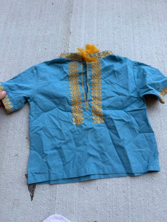 Kinder Hemd blau bestickt