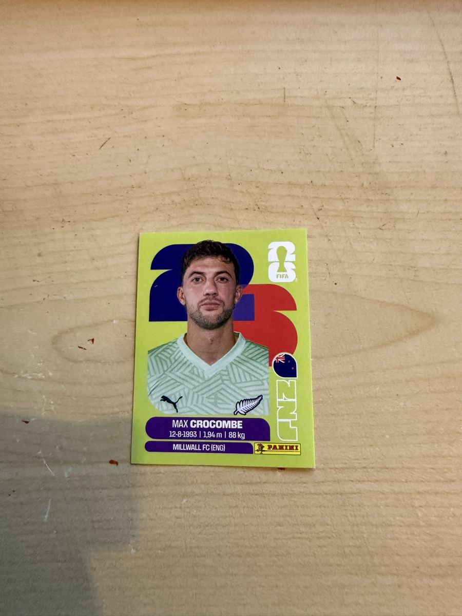 Panini Carte collezionabili: Panini WM Sticker Max Crocombe NZL 2 – Usato da Rüschlikon venduto da andi_841
