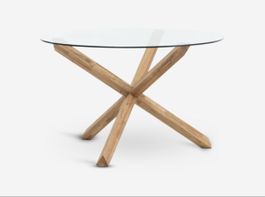 Tavolo rotondo in vetro 119 cm, regalo tavolino 55 cm diamet