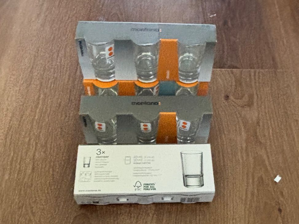 Bicchieri: 3er Set Montana Stamper Schnapsglaeser, Neu – Nuovo e nell'imballaggio originale da Döttingen venduto da mag_n7xr 1