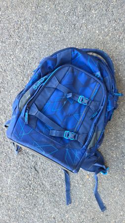 Rucksack Satch blau geometrisches Muster gebraucht