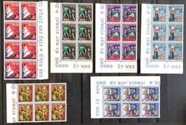 1965 Luxemburg / Caritas Märchenfiguren - 6er Blocke Satz **