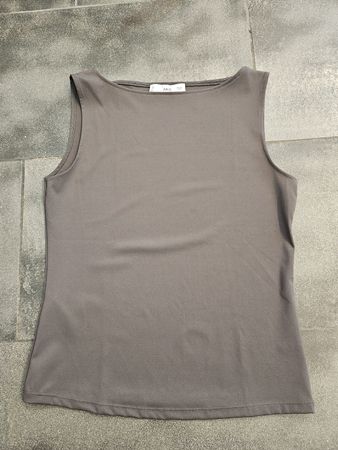 MNG Top Grösse L Damen Shirt taupe grau /braun ☀️ 