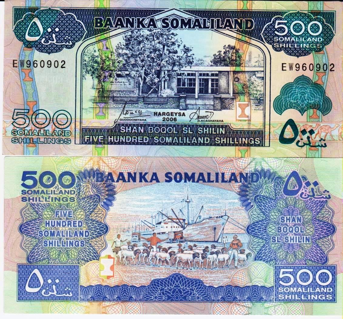 Banconote: SOMALILAND 500 SHILLINGS 2006 (UNC) – Nuovo (secondo la descrizione) da Sonceboz-Sombeval venduto da Simuncons