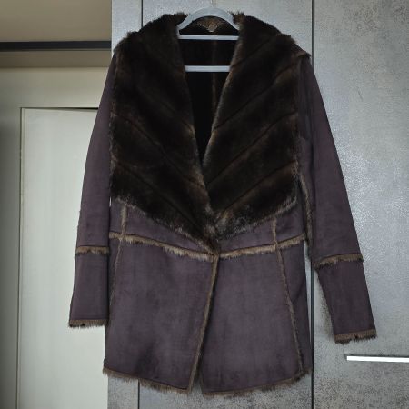 🐸 MARC CAIN WINTERMANTEL WINTERJACKE MANTEL JACKE KUNSTPELZ