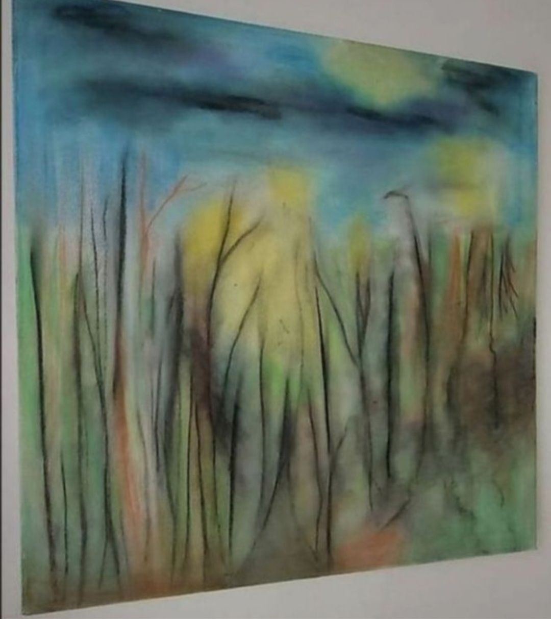 Tableaux: Gemälde "Waldstück " handmade 57×57 – Neuf (Voir description) à Riehen par Steinbock1970 1