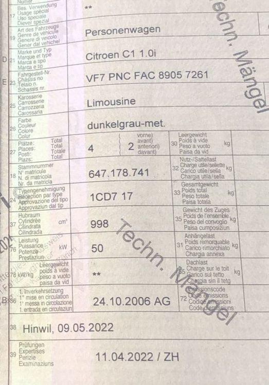 Citroën Automobili: Citroen C1 1.0i – Usato da Zürich venduto da Baz23 8
