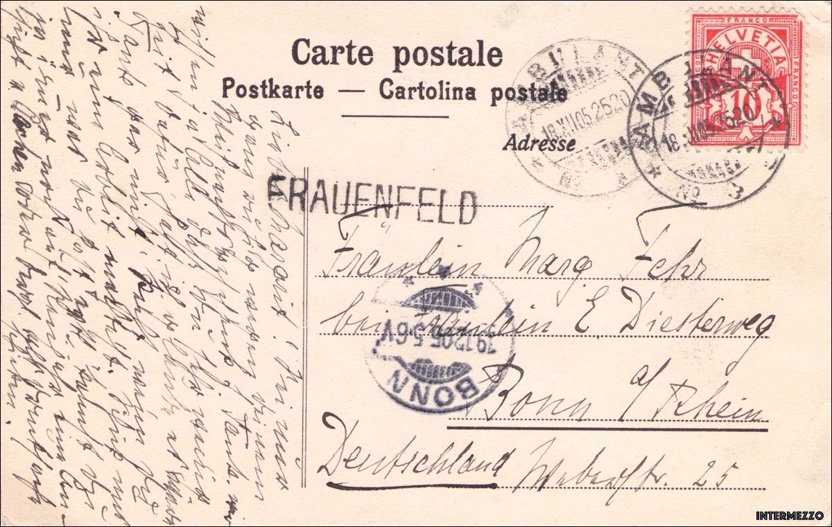 Cartoline postali: Kilchberg ZH // 1905 // Dorf Kirche – Usato da Basel venduto da intermezzo12 1
