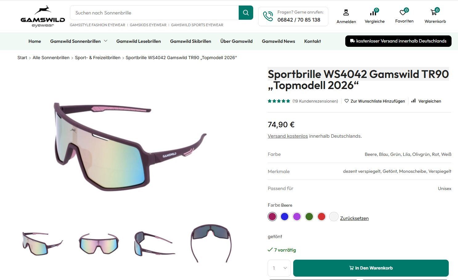 Brillen & Gläser: Sportbrille WS4042 Gamswild TR90 – Gebraucht aus Berneck von Patata15 4