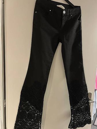 Elisa Cavaletti Hose in Schwarz mit Spitze  Grösse 28 