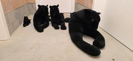 4 Panter Plüschtiere schwarz
