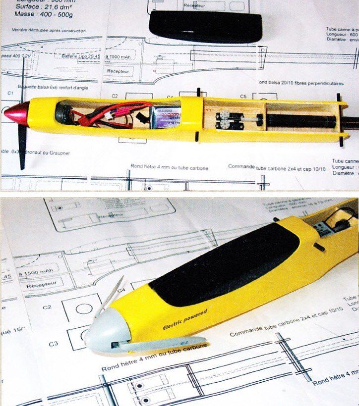 Modellismo RC: Bauplan RCSegler Plan Planeur éléctrique débutant "SLAM 400" – Usato da Genève venduto da Hucotra 4