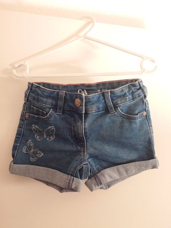 NEU! Jeans-Shorts für Mädchen mit Schmetterling, Grösse 98