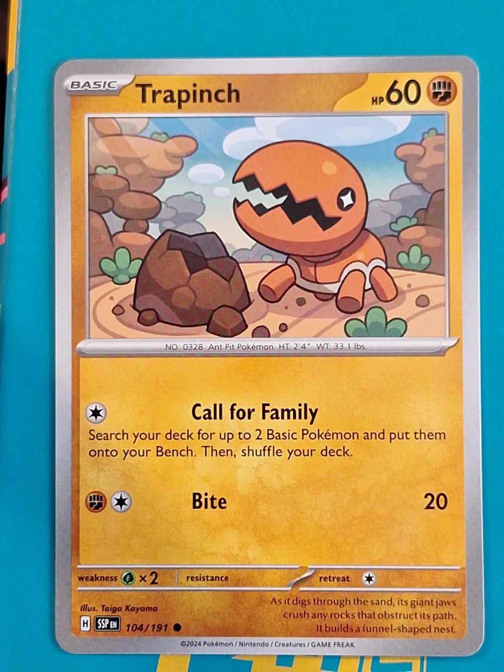 Pokémon Carte collezionabili: Trapinch - Pokemon Surging Sparks – Usato da Altstätten SG venduto da GGsGameshop