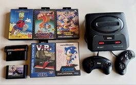 Lot Mega Drive Sega avec jeux cultes Sonic & VR + 5 jeux