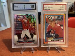 2 MLB Karten - Mike Trout & Larry Walker