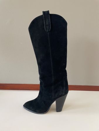 Schwarze Wildleder Cowboy-Stiefel Gr. 40 Isabel Marant