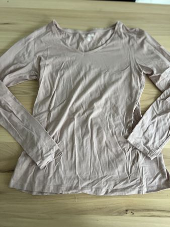 Langarmshirt CHICOREE Grösse M V-Ausschnitt Rosé leichte Fe