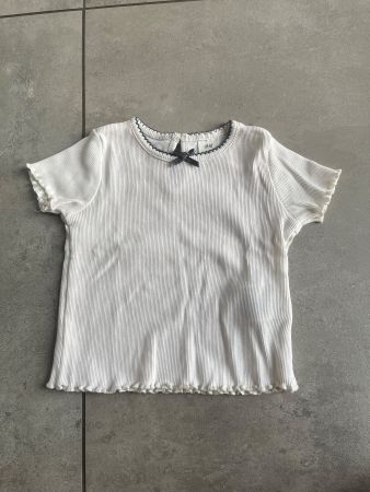 H&M süsses T-Shirt, Rippshirt,  creme, Gr. 68 w. Neu