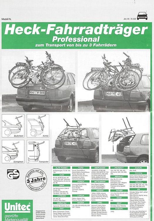 Accessori per altri veicoli: Fahrradträger für nahezu alle Autotypen – Usato da Volketswil venduto da mai_lgy9