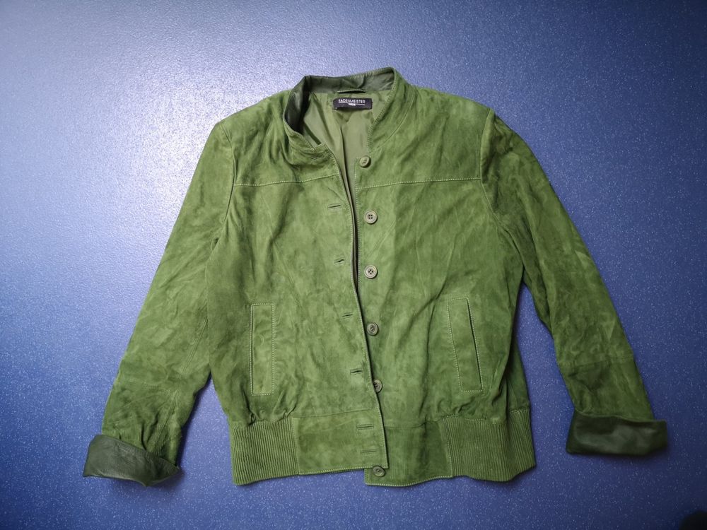 Lederjacke grün Fadenmeister Berlin 40 (Gebraucht) in Meggen