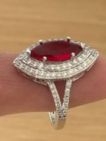 Luxus Elegante Gr.19/9 Ring Farbe: Silber / Rot Zirkonia