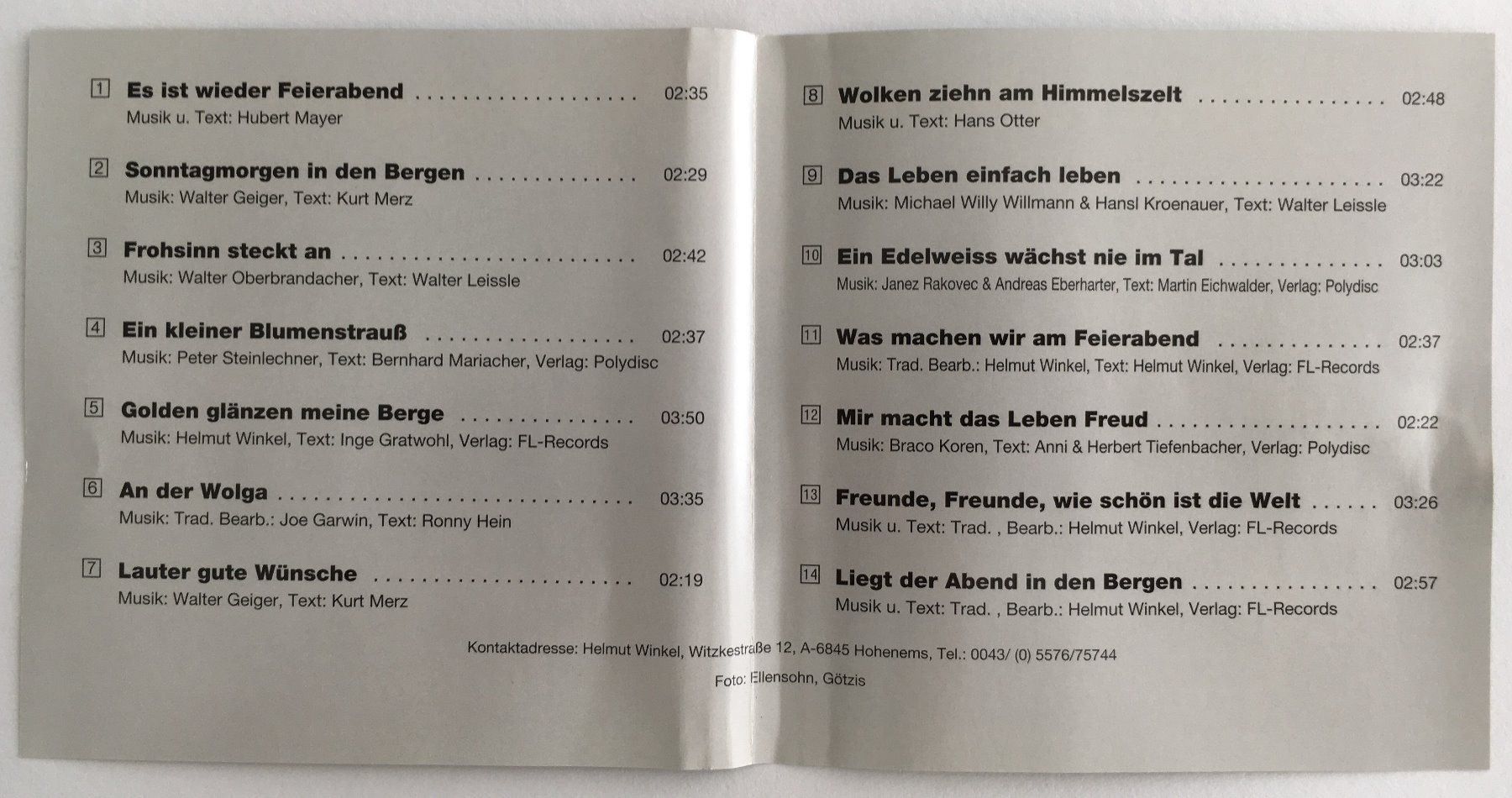 CD: Feierabend Sänger, Melodienstrauss – Usato da Flums venduto da Asquillo 5
