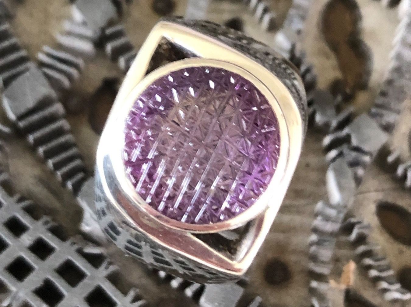 Anelli: AMETHYST Mandala Carving Silber Ring !!! Grösse: 63 – Nuovo (secondo la descrizione) da Seftigen venduto da tigers12 2
