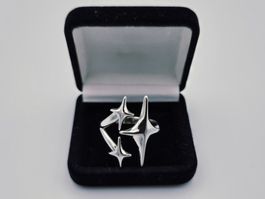 Bague Étoiles Scintillantes Argentée Y2K