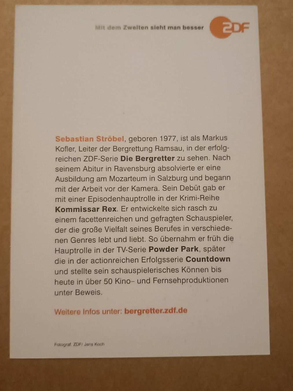 Autografi: Sebastian Ströbel - handsigniert – Usato da Menziken venduto da Artographs 1